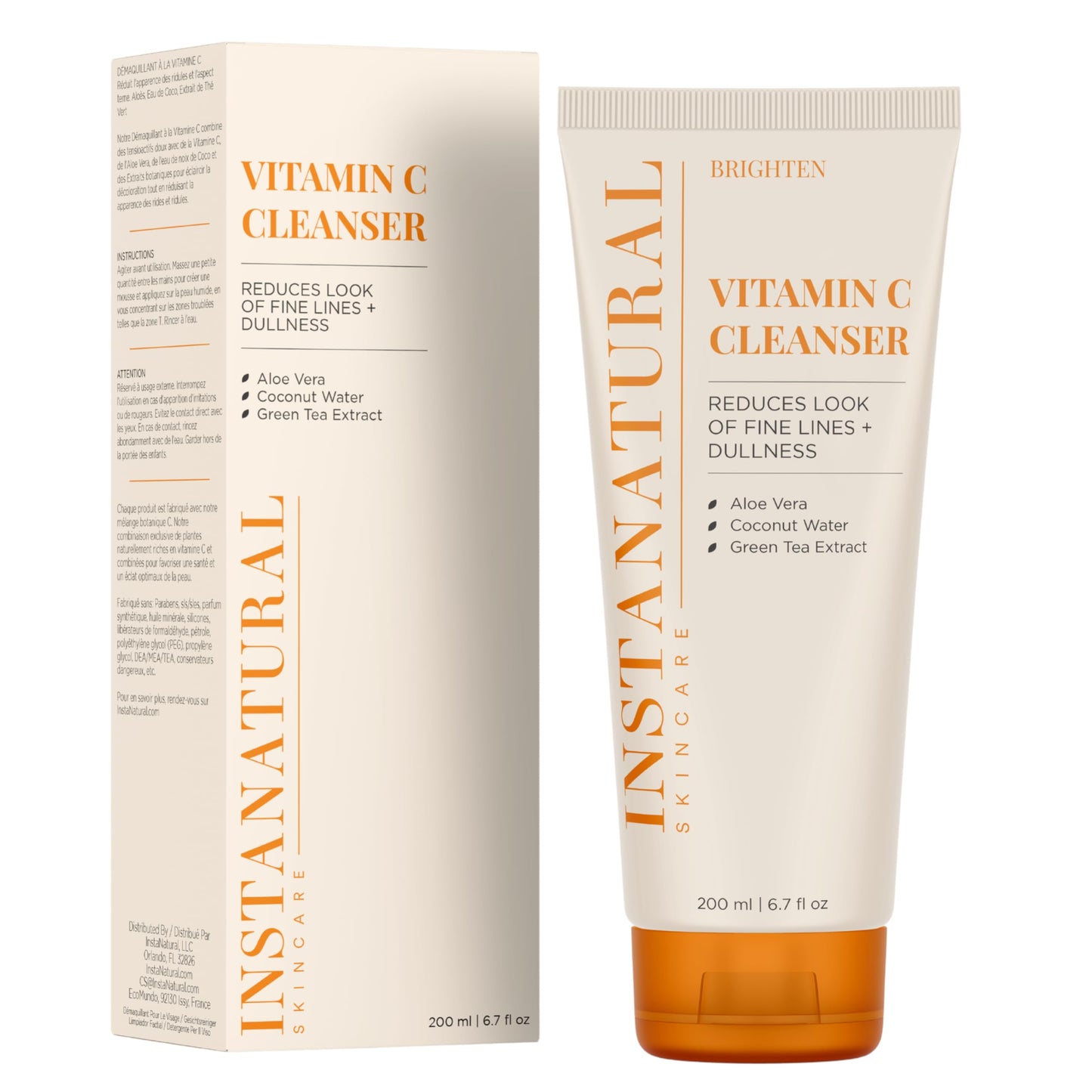 InstaNatural Vitamin C Fan Favorites Cleanser and Moisturizer Kit, Brightens, Reduces the Look of Fine Lines and Uneven Texture, with Aloe Vera and Botanical Extracts