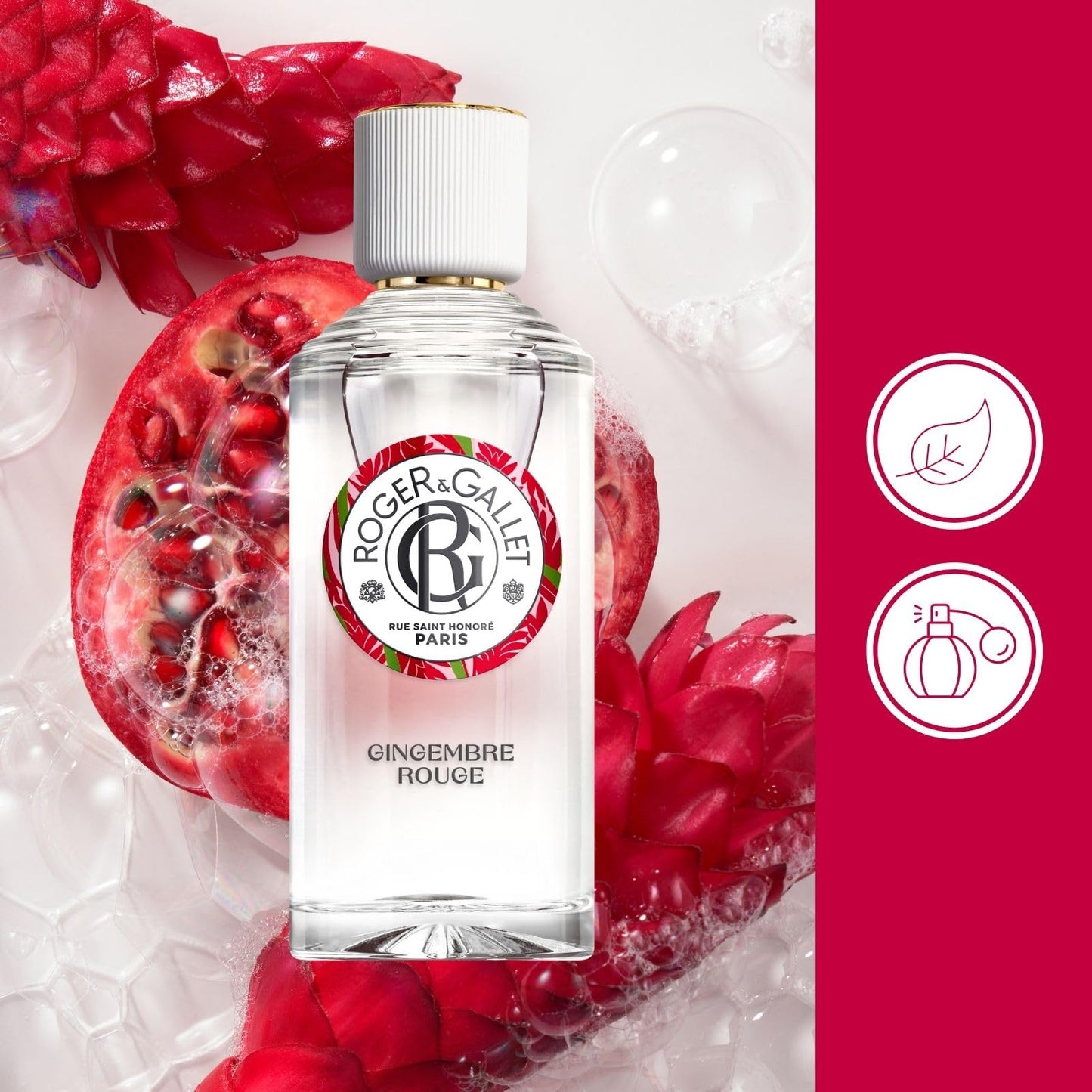 ROGER & GALLET Wellbeing Fragrant Water Spray – Light Eau Fraîche Body Mist with Natural Origin Ingredients, Refreshing Everyday Fragrance for Women | Gingembre Rouge - Red Ginger 1 oz