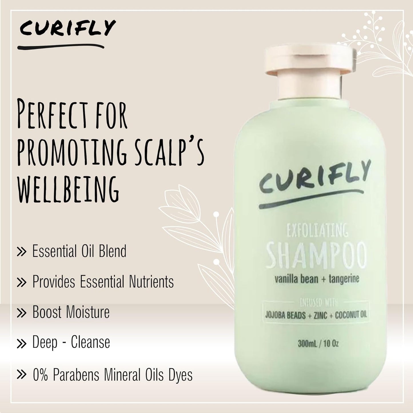 Exfoliating Shampoo for Dry Scalp - Gentle Anti-Dandruff Deep Cleansing Formula | Natural Hydration