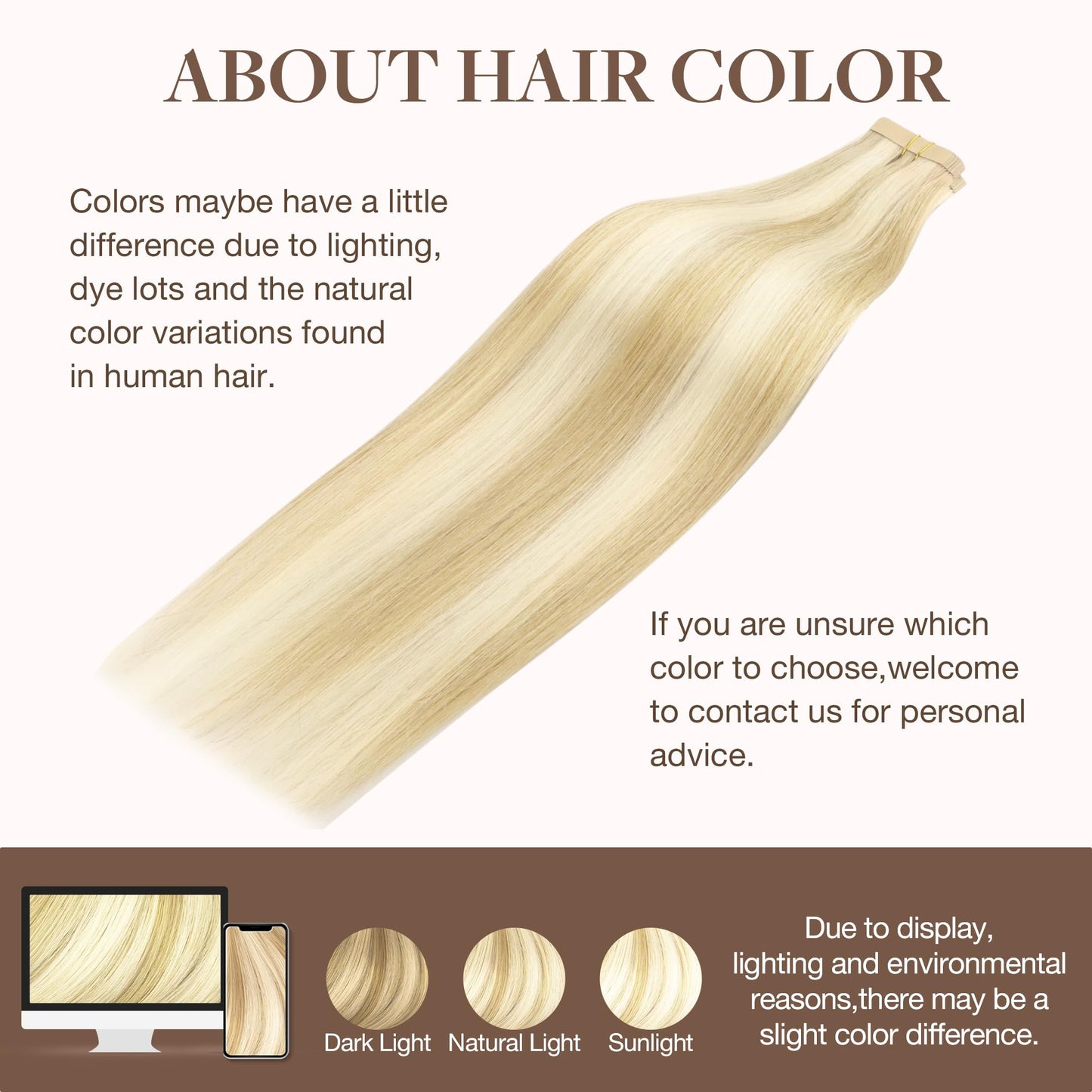 GOO GOO Tape in Hair Extensions Human Hair, 18D/22F Dirty Blonde Highlights, 18inch 50g 20pcs, Skin Weft Seamless Invisible, Silky Straight with Thick Ends, Remy Human Hair