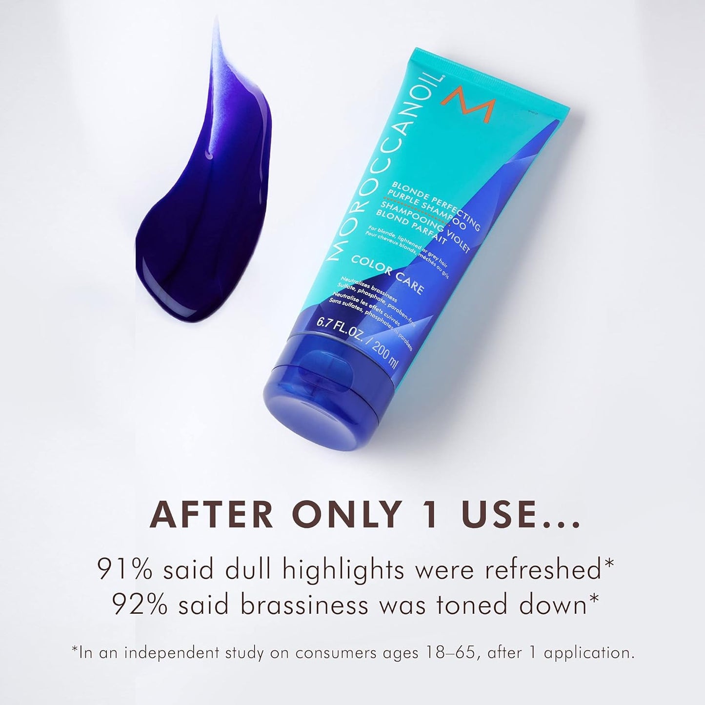 Moroccanoil Blonde Perfecting Purple Shampoo - Tone & Brighten Blonde Hair | 8.5 Fl Oz