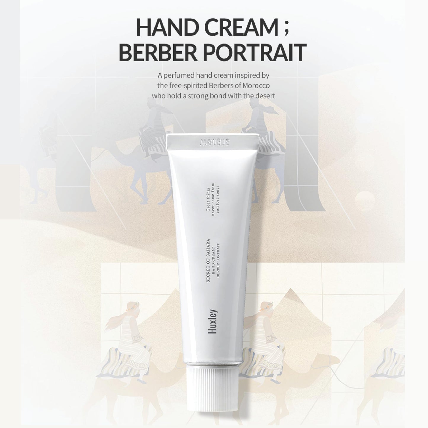 Huxley Secret of Sahara Hand Cream 30ml | Hydrates, Nourishes & Softens Skin | Non-Greasy Moisturizer that Soothes and Softens Hands | Hand Cream for Women & Men (1.01 Fl Oz, Berber Portrait)