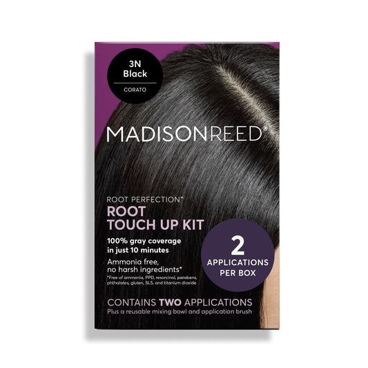 Madison Reed Root Perfection Root Touch Up Kit for T-Zone – 3N Corato Black, 2 Permanent Applications, 100% Gray Coverage in 10 Min | PPD-Free & Ammonia-Free, Includes Hydrating Hair Mask