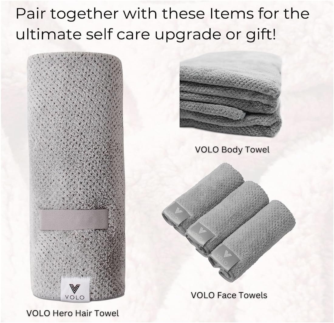 VOLO Salt White Spa Headband & Scrunchie Set - Ultra Soft, Absorbent Microfiber - 2 Count