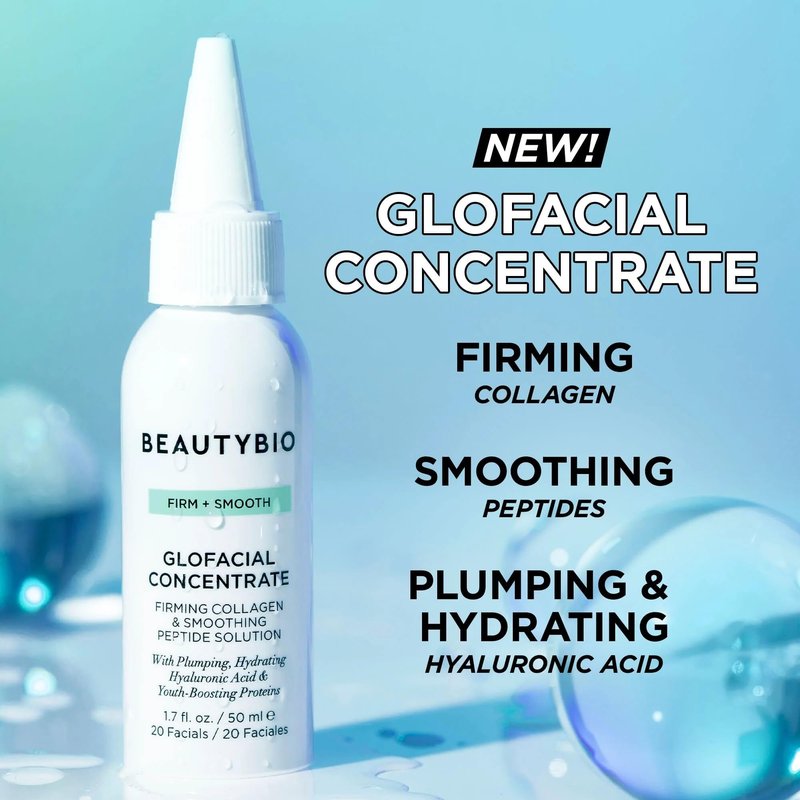 BeautyBio GLOfacial Hydro-Infusion Deep Pore Cleansing + Blue LED Clarifying Tool & Concentrates