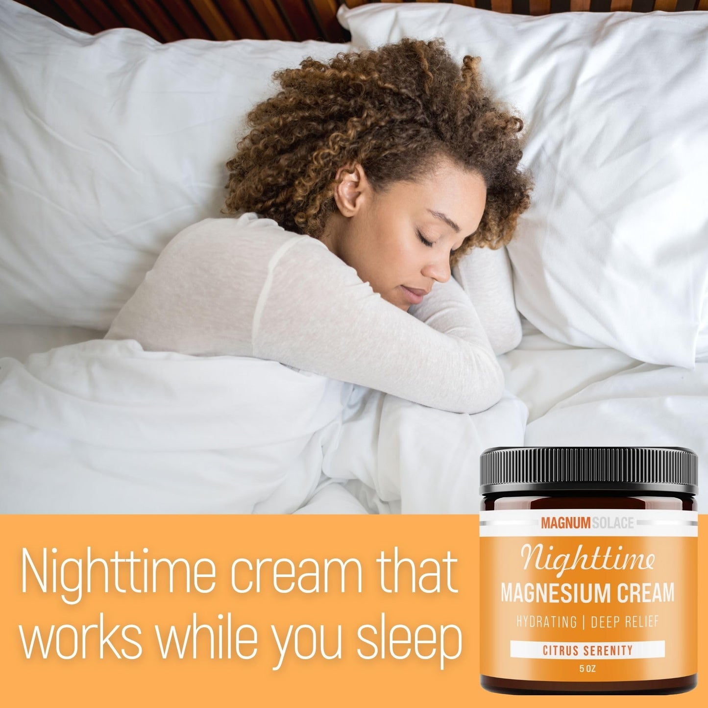 Magnum Solace Nighttime Magnesium Cream – Soothing Relief & Relaxation, Highly Concentrated Magnesium for Muscles & Joints – Apply to Legs or Feet Before Bed – Skin-Friendly