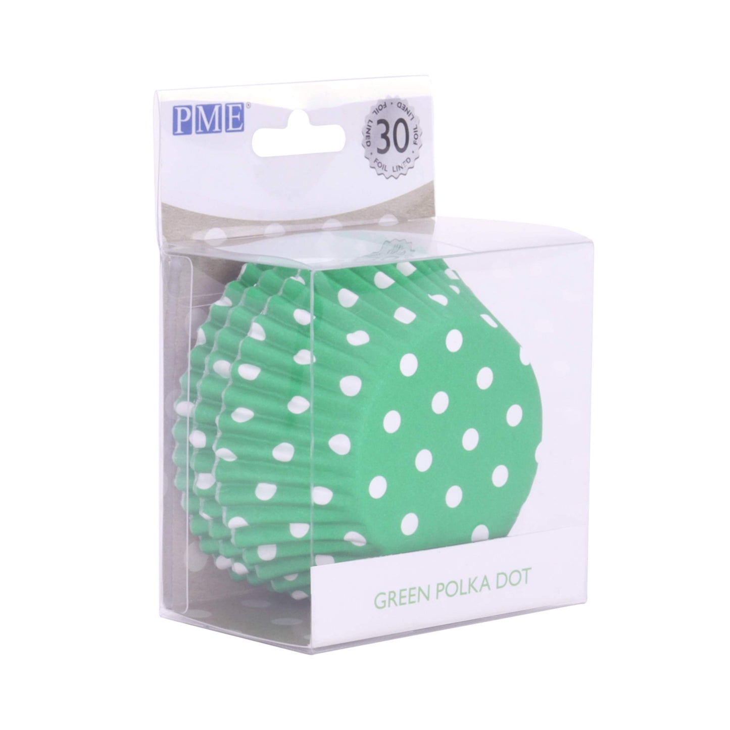 PME Green Polka Dot Paper Baking Moulds Foil Coated