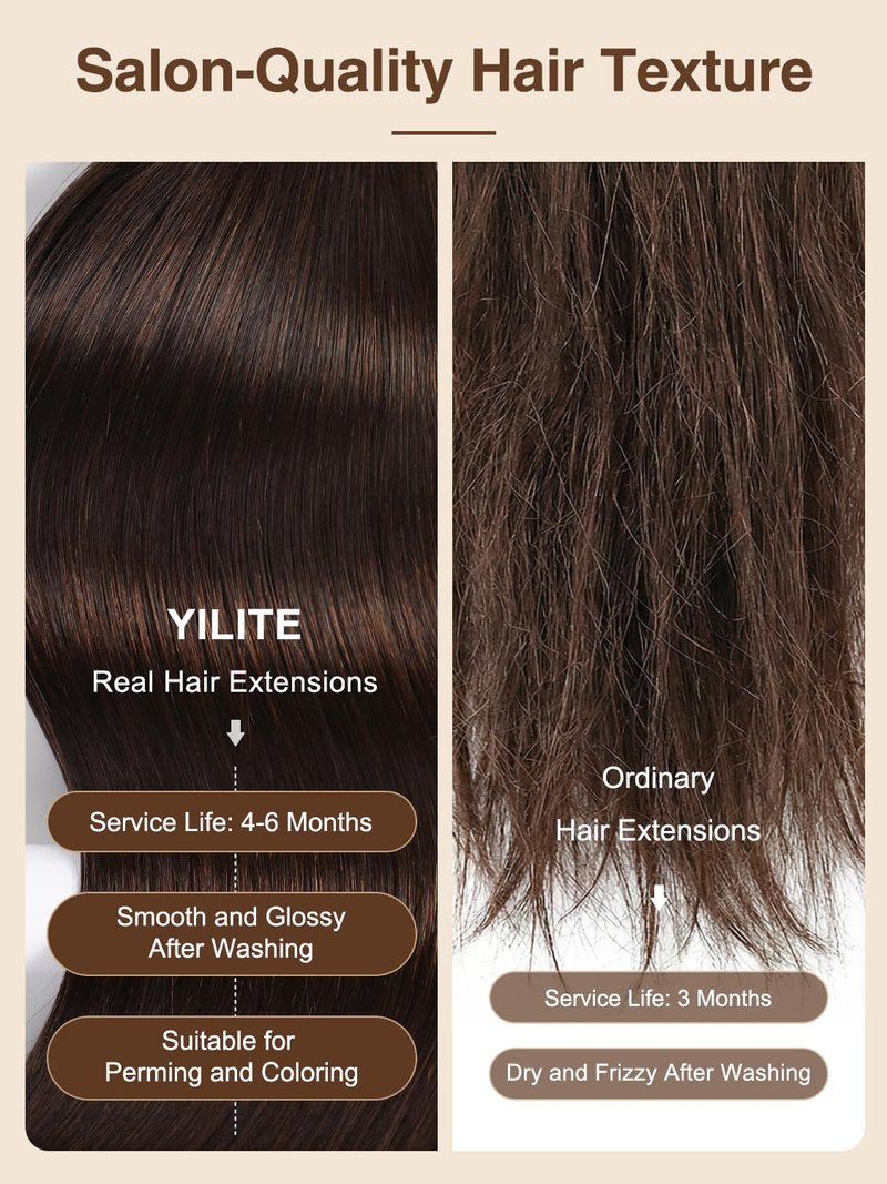 Tape In Human Hair Extensions - 16 Inch Silky Straight Remy Hair - 20 Pieces, #2 Dark Brown