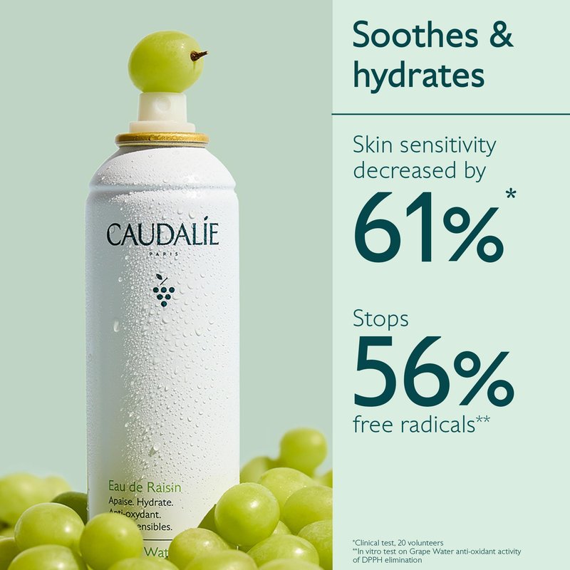 Caudalie Beauty Elixir Toning Face Mist and Travel Size Grape Water Mositurizing and Soothing Face Mist