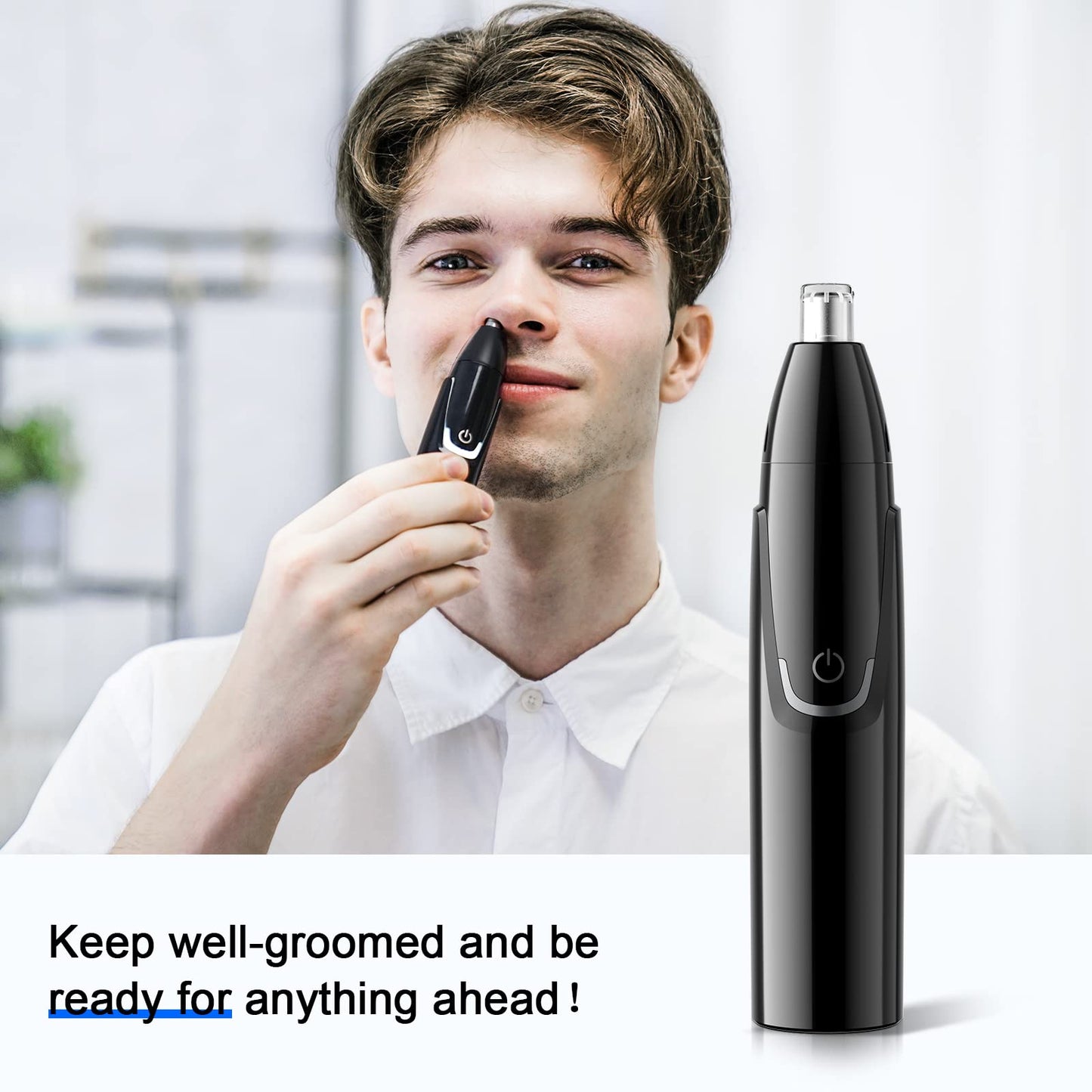 ZORAMI Rechargeable Ear and Nose Hair Trimmer - 2026 Professional Painless Eyebrow & Facial Hair Trimmer for Men Women, Powerful Motor and Dual-Edge Blades for Smoother Cutting Black