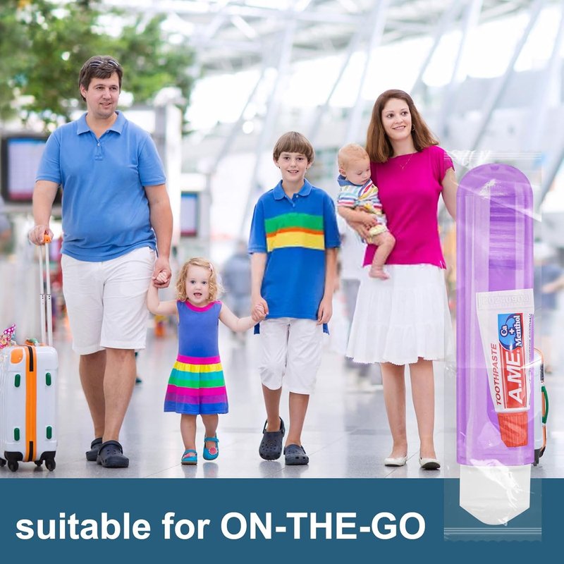Traveling Toothbrush Set - Disposable Mini Toothbrushes with Cover | 50 Count for Camping & Hiking