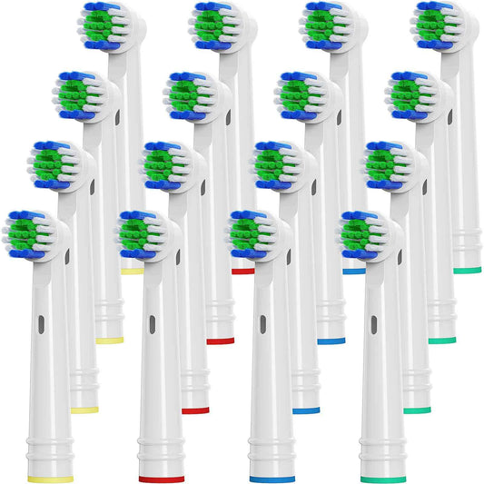 UUJ Replacement Toothbrush Heads Compatible with Oral B, 16 Pack Electric Toothbrush Heads Medium Bristles for Deep Cleaning, Soft Brush Heads Compatible with Oral B 7000/Pro 1000/9600/500/3000/8000