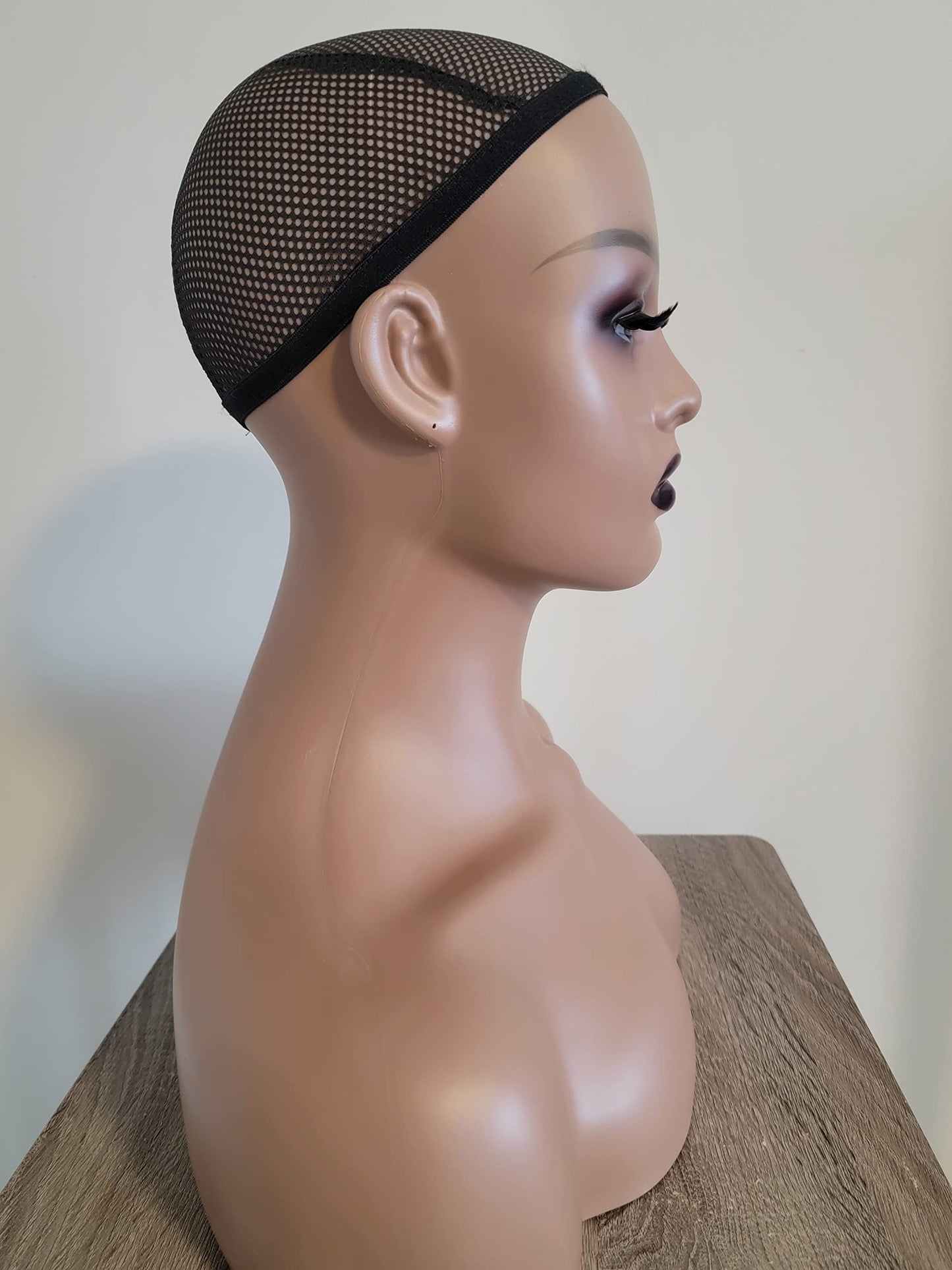 Luxar Beauté Realistic Female Mannequin Head with Shoulder PVC Head Bust Wig Head Stand for Wigs Display & Accessories (Beige)