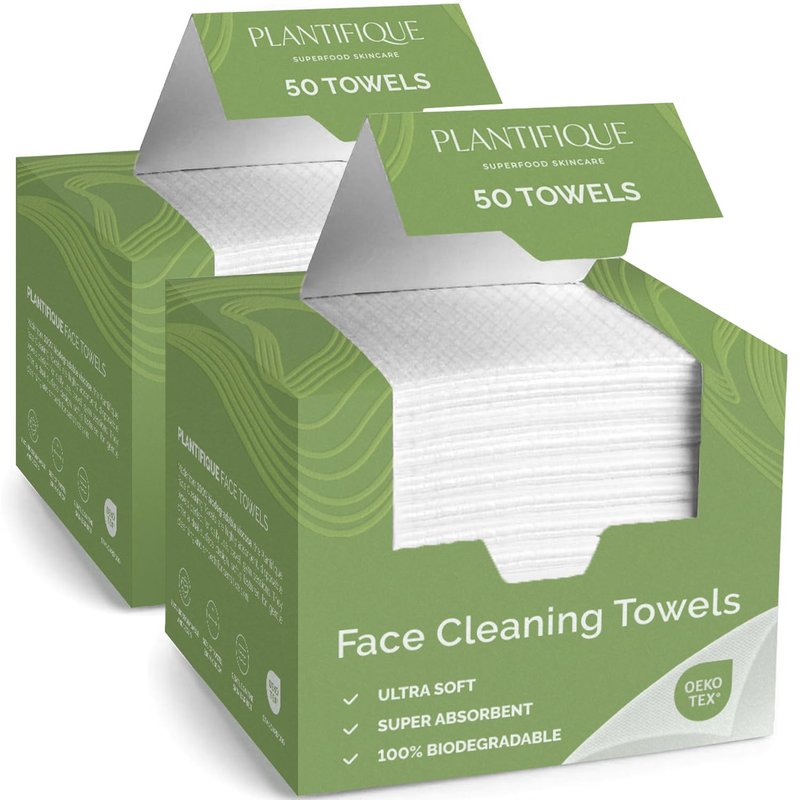 Disposable Face Towels - XL 10"x12" Biodegradable Viscose Towelettes for Women | 100 Count