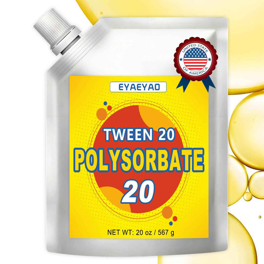 Eyaeyao Polysorbate 20, Emulsifier & Solubilizer for DIY Skincare, Cosmetics, Lotions, and Essential Oils - Perfect for Homemade Beauty Products - Gentle on Skin (20 Ounces)