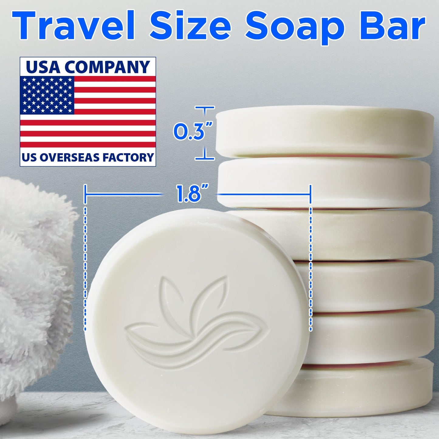 BERGMAN KELLY - Hotel Soap Bars - White Tea, 0.5 oz, 100 PK - Travel Size Luxury Bulk Amenities Bar Soap - Mini Individually Wrapped Round Soap - Small Toiletries for Airbnb, Motel, Guest Bathroom