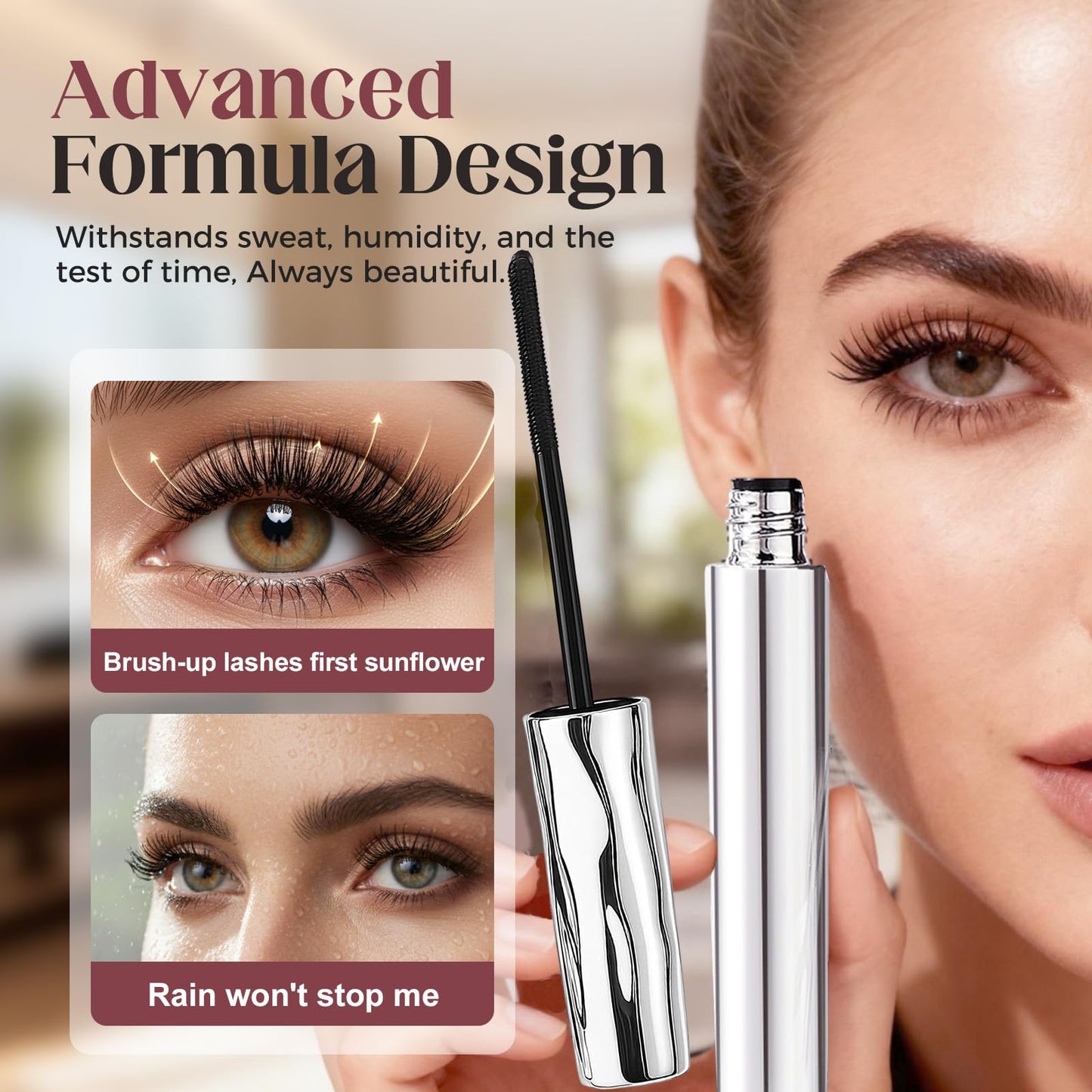 Steel Tube Eyelash Primer, 2026 New Curling Steel Pipe Metal Wand Mascara Black for Volume and Length, Mascara for Older Women 60 Plus, Non Clumping Long Wear Non-Smudged