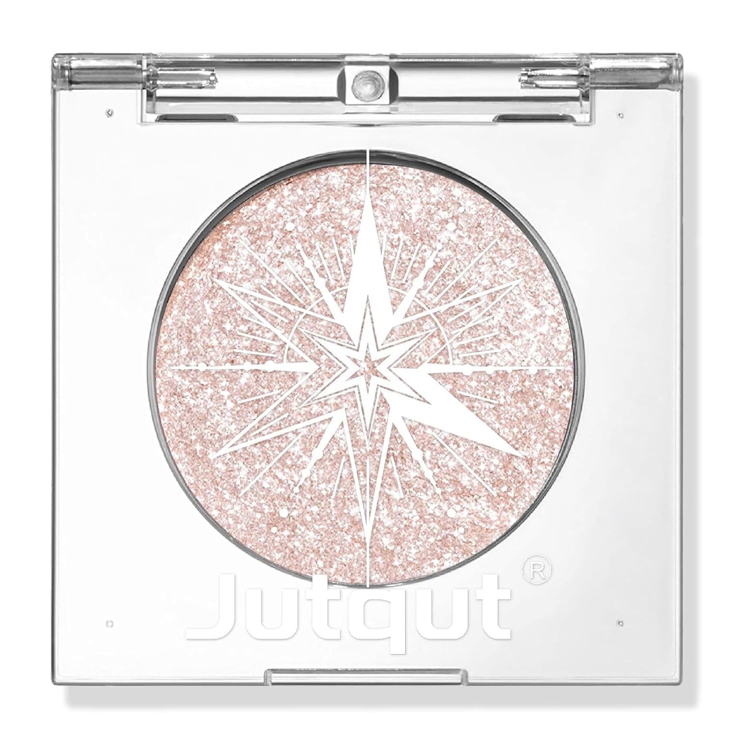 Jutqut Single Shimmer Glitter Eyeshadow Palette - Pearl White Sparkle Diamond Cream Eye Shadow Compact, Long-Lasting Shimmery Eye Makeup and Highlight - Vegan Formula, 01# GALAXY VEGA