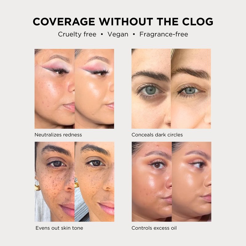HALEYS Re-set Full Coverage Matte Foundation, VEGAN + CRUELTY-FREE, Oil-Free Liquid Foundation with Double-Dose Pigments for Long-Lasting, Smooth, Natural Finish for Sensitive, Acne-Prone Skin (7)