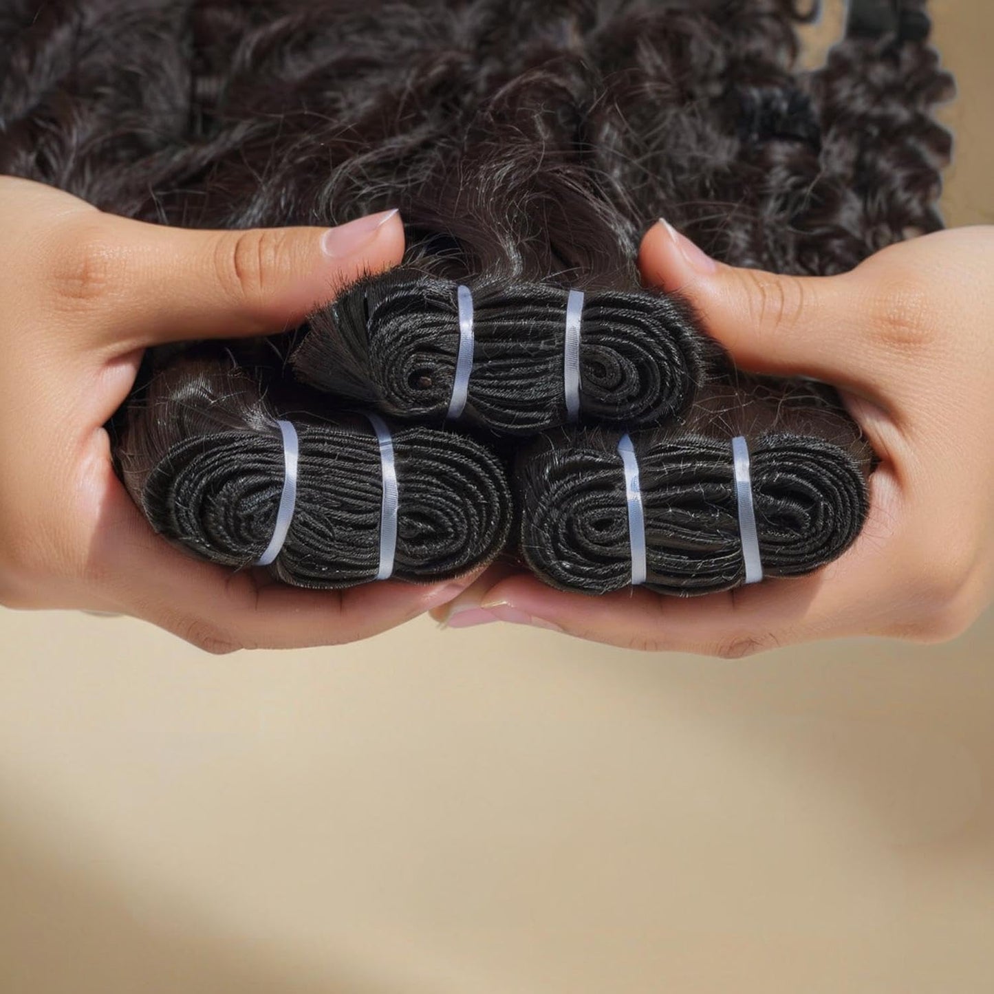 Burmese Curly Hair Bundles - 12-16 Inch Water Wave Extensions | Black 3C4A Spiral Ends