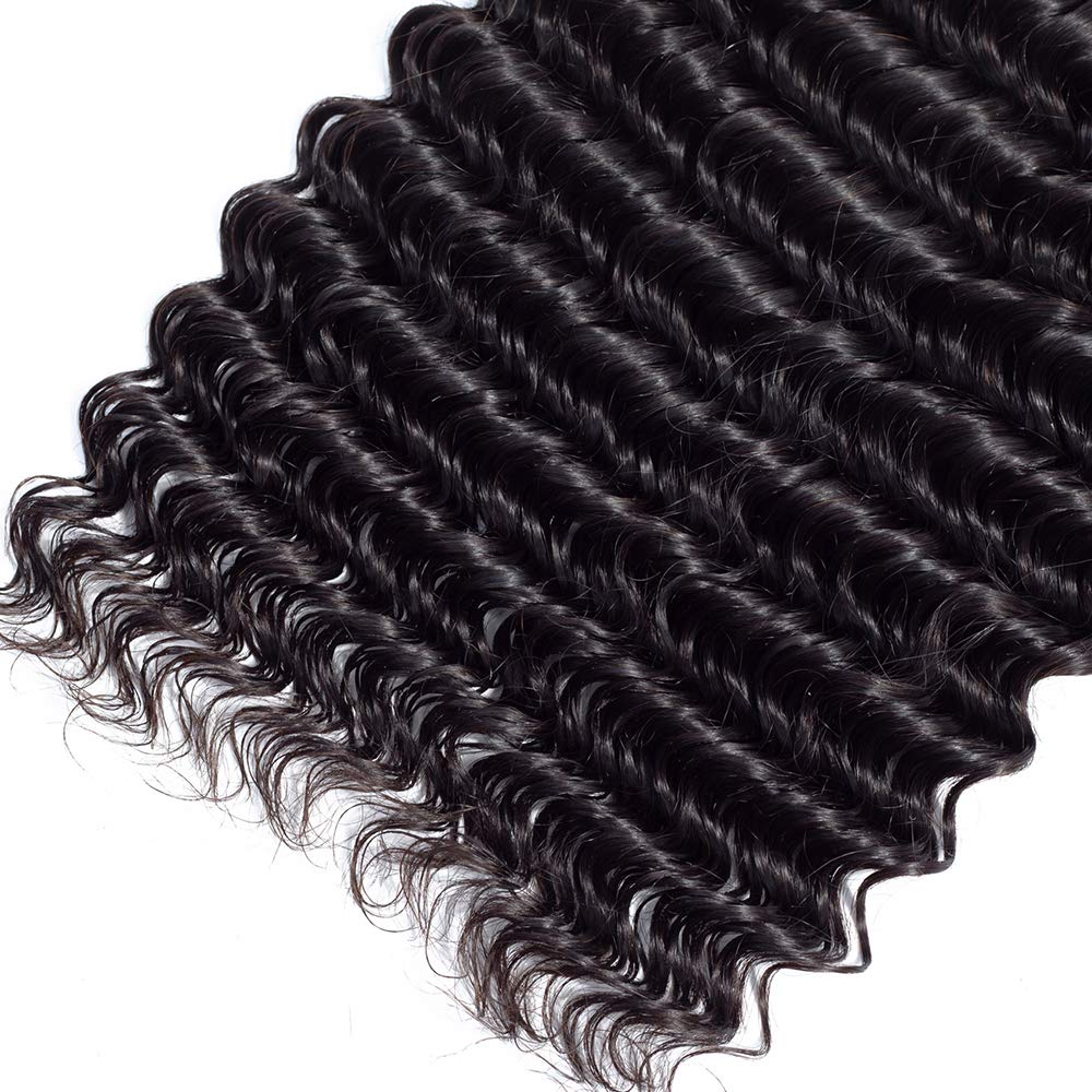 FQ Deep Wave Human Hair 1 Bundle 20 inch Brazilian Deep Water Curly Weave Hair Bundles Unprocessed Virgin Deep Wave 100g Natural Color