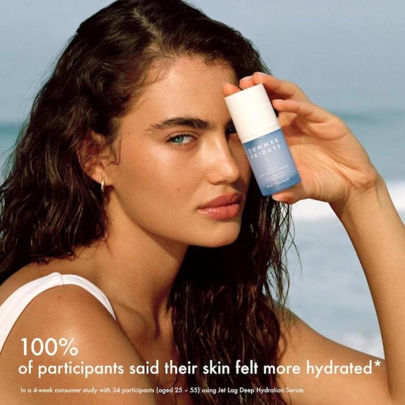 Jet Lag Deep Hydration Serum - Hydrating Face Serum with Glycerin & Squalane | Soothes Dry Skin & Reduces Fine Lines (1 Oz)