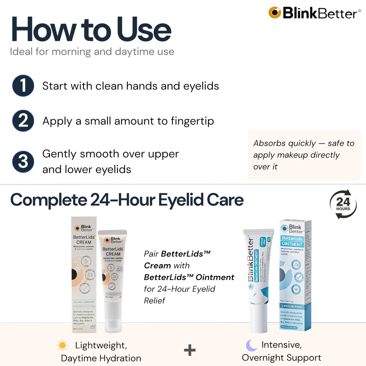 BlinkBetter BetterLids Restore Eyelid Cream – Barrier Support to Hydrate, Soothe & Moisturise Dry, Itchy, Red & Sensitive Eyelids – Lightweight Daily Formula with 3% Oat & Ceramides, 1 fl oz