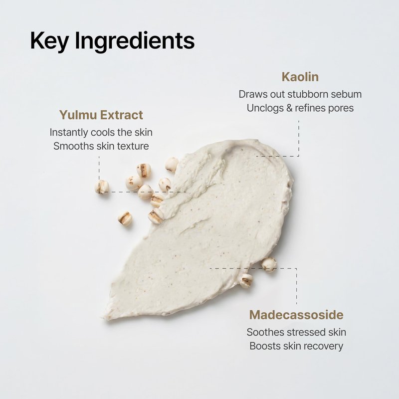 RETURNITY Yulmu Skinclean Mask, Gentle Exfoliating Wash-off Face Mask with Coix seed Extract for Pores and Uneven Skin, 120g Korean Skincare