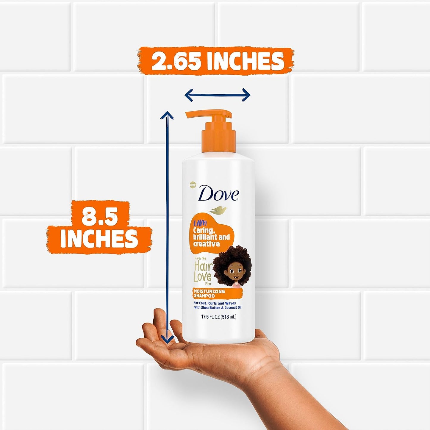 Dove Kids Shampoo & Conditioner Set - Shea Butter & Coconut Oil | 2-in-1 Detangler Spray for Wavy, Curly Hair