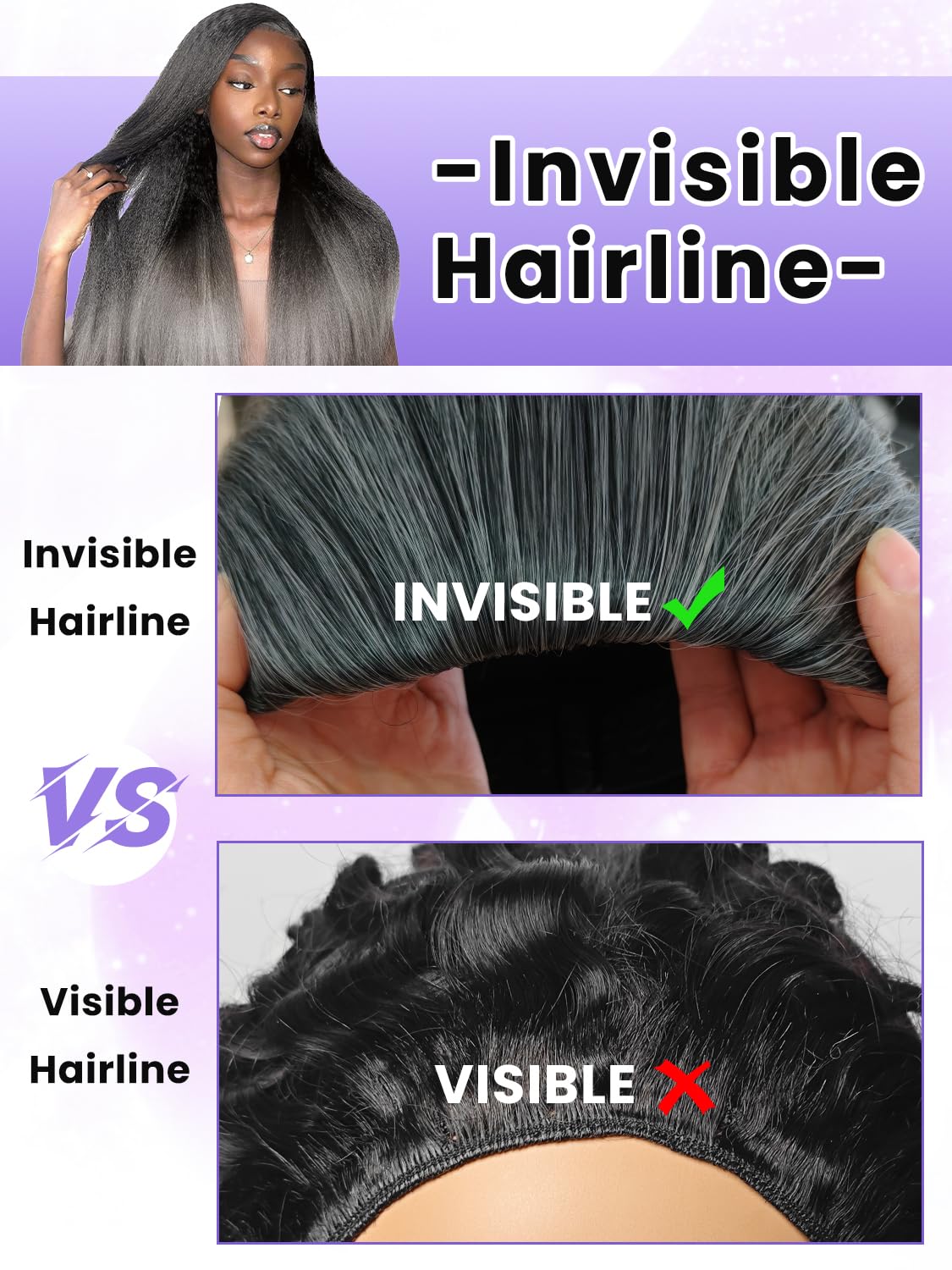catti Yaki Straight Half Wig Ombre Black Grey Synthetic Hair 22"
