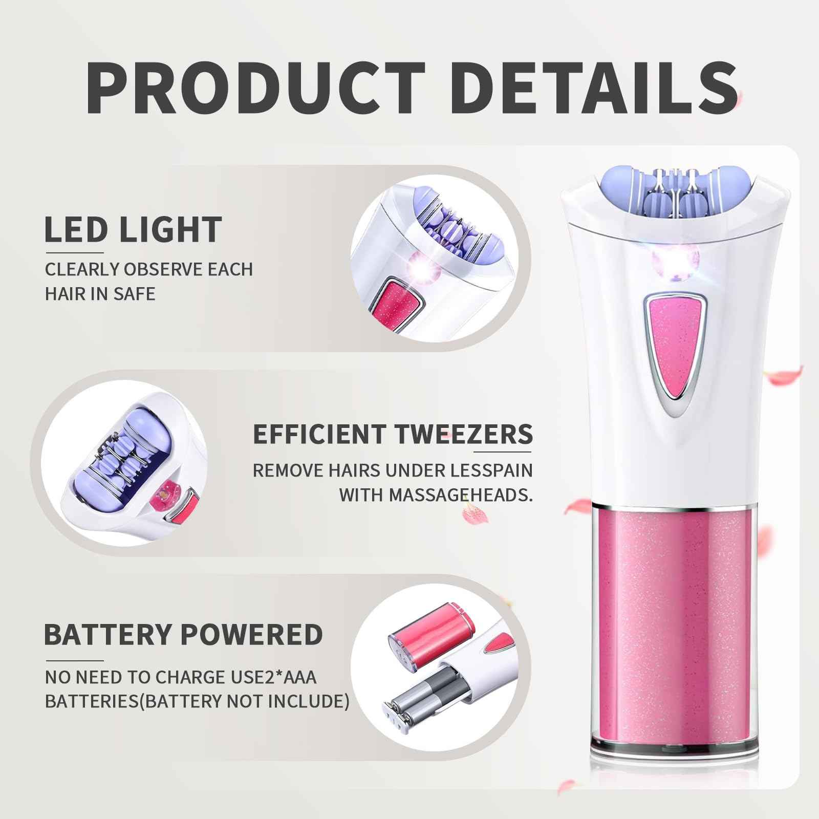 Epilators Hair Removal for Women, Glabrouse Skin Epilator for Face, Smooth Glide for Women Facial Hair, Hair Rmoval for Face Bikini Arm Area Legs Underarm
