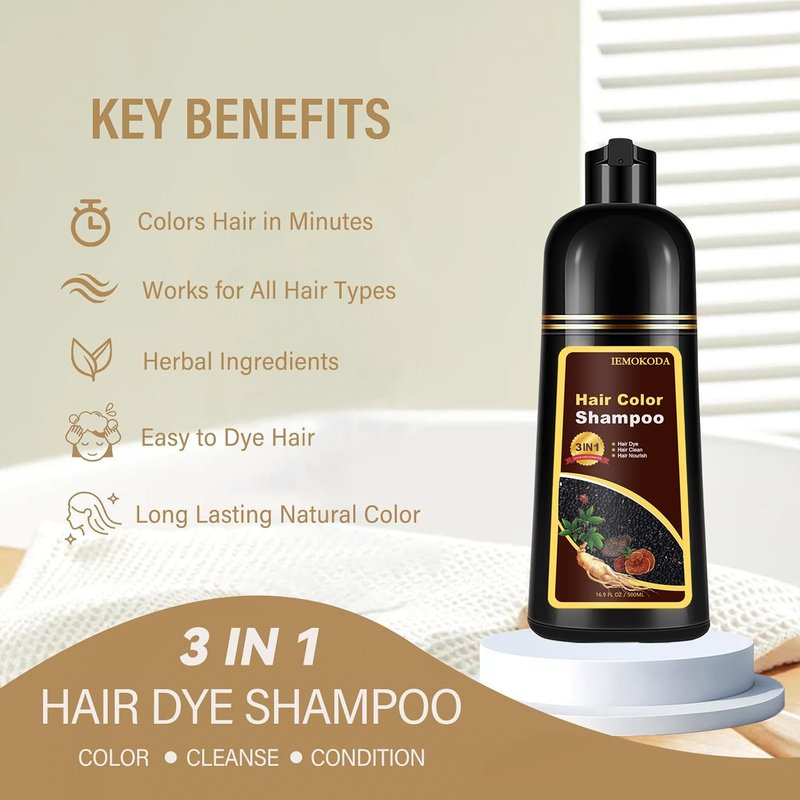Silver Gray Hair Dye Shampoo | Instant Color in Minutes, Long-Lasting Formula - 16.90 Fl Oz