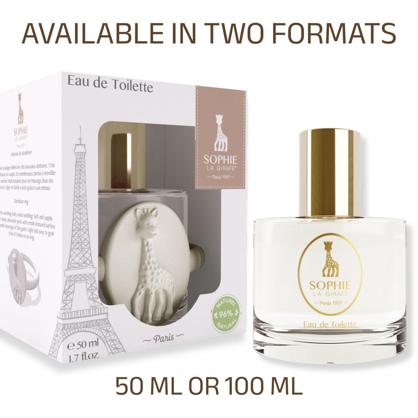 Sophie la girafe Eau de Toilette | Includes Sophie Teether | Nostalgic Childhood Scent of Citrus & Vanilla (50 ml or 1.7 fl oz)