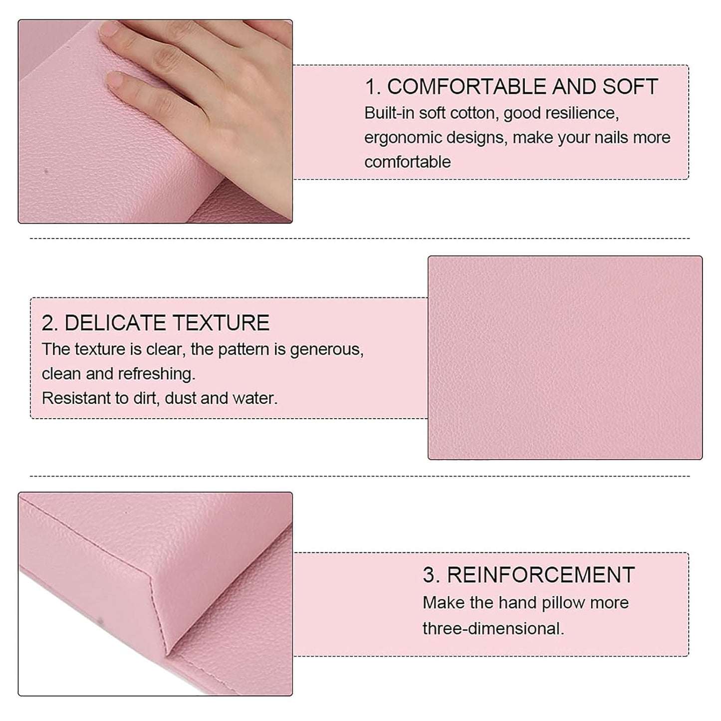 Nail Armrest Cushion for Salon - Soft Beauty Hand Holder Mat | Pink Manicure Tool Set