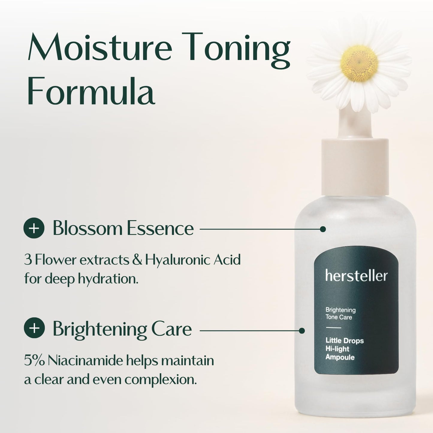 hersteller Little Drops Hi-light Ampoule 43ml, 1.5 Fl Oz Brightening Toning Moisturizing Calming Daisy Flower Extract Vegan Facial Skin Korean Skincare