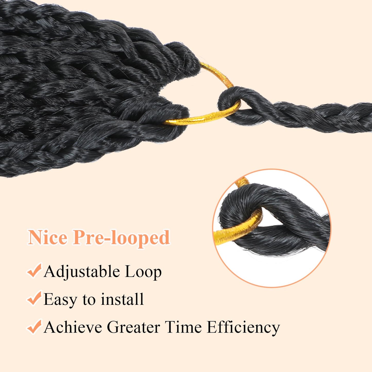 9 Packs Boho Box Braids Crochet Hair 8 Inch Goddess Box Braids Crochet Hair With Curly Ends Pre Looped Synthetic Bohemian Braid Hair Extensions For Women (8 Inch, 1B)