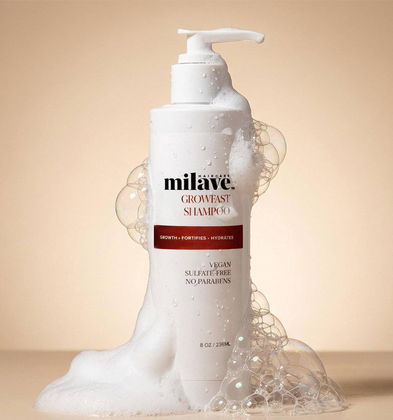 MILAVE Growfast Shampoo, Strengthens Hair, Combats Hair Loss with Procapil™, Vegan, Sulfate & Paraben Free, Color Safe (8 fl. oz.)