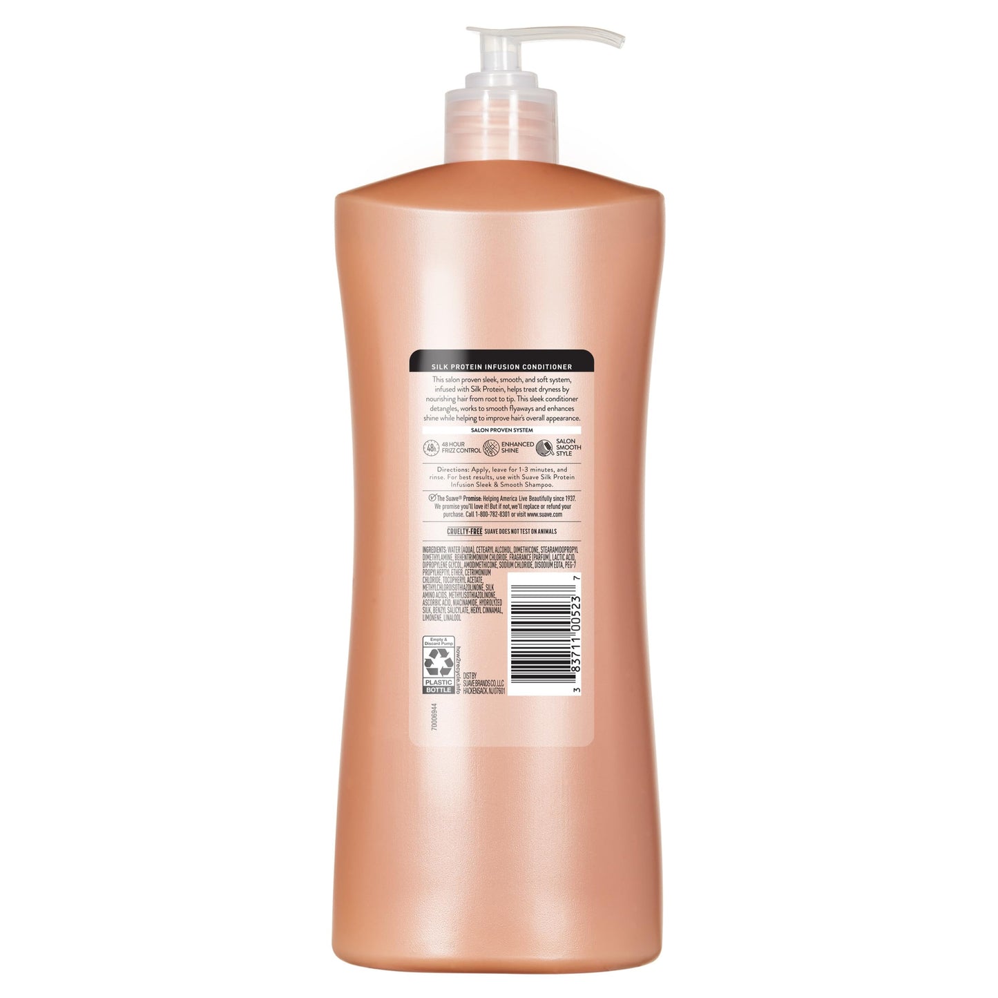 Suave Silk Protein Infusion Sleek & Smooth Conditioner for Dry, Unmanageable Hair, Anti Humidity & 48HR Frizz Control, Enhances Shine & Detangles, 28 FL OZ Pump, 4 Count