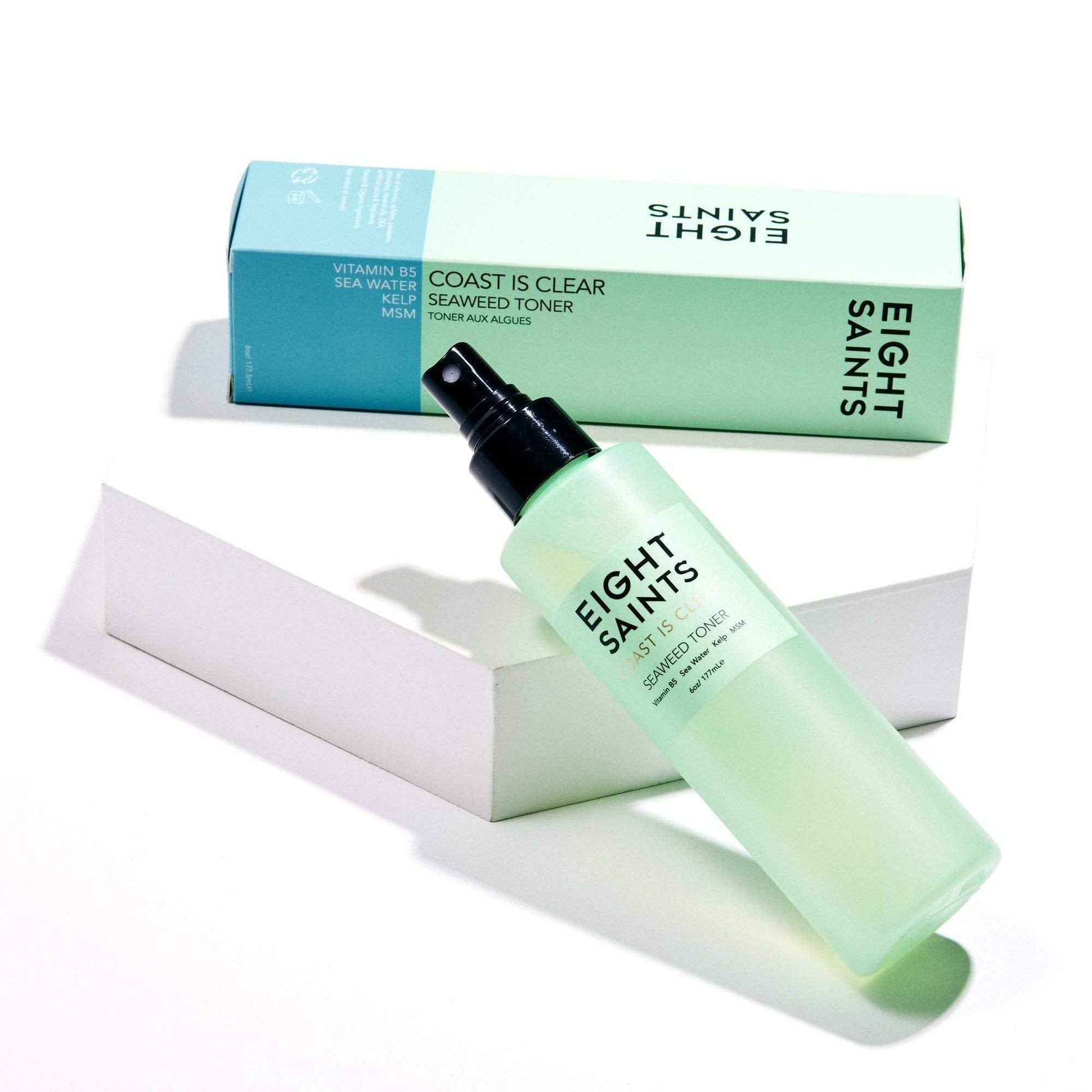 Eight Saints Coast is Clear Seaweed Anti Aging Face Toner, Natural and Organic Alcohol Free Witch Hazel Toner for Face, Minimizes Large Pores and Redness, 6 Ounces