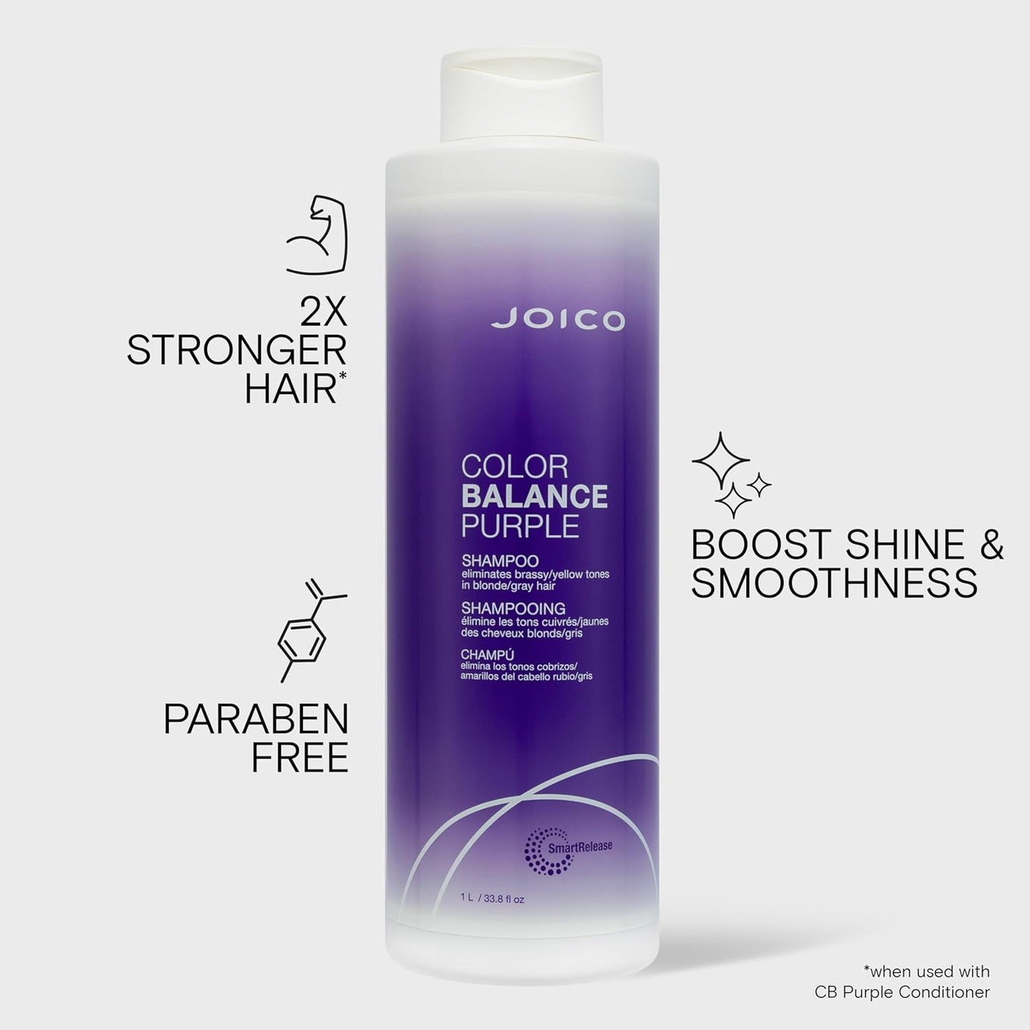 Joico Color Balance Purple Shampoo - Eliminate Brassy Yellow Tones | Boost Vibrancy & Shine | UV Protection with Rosehip Oil