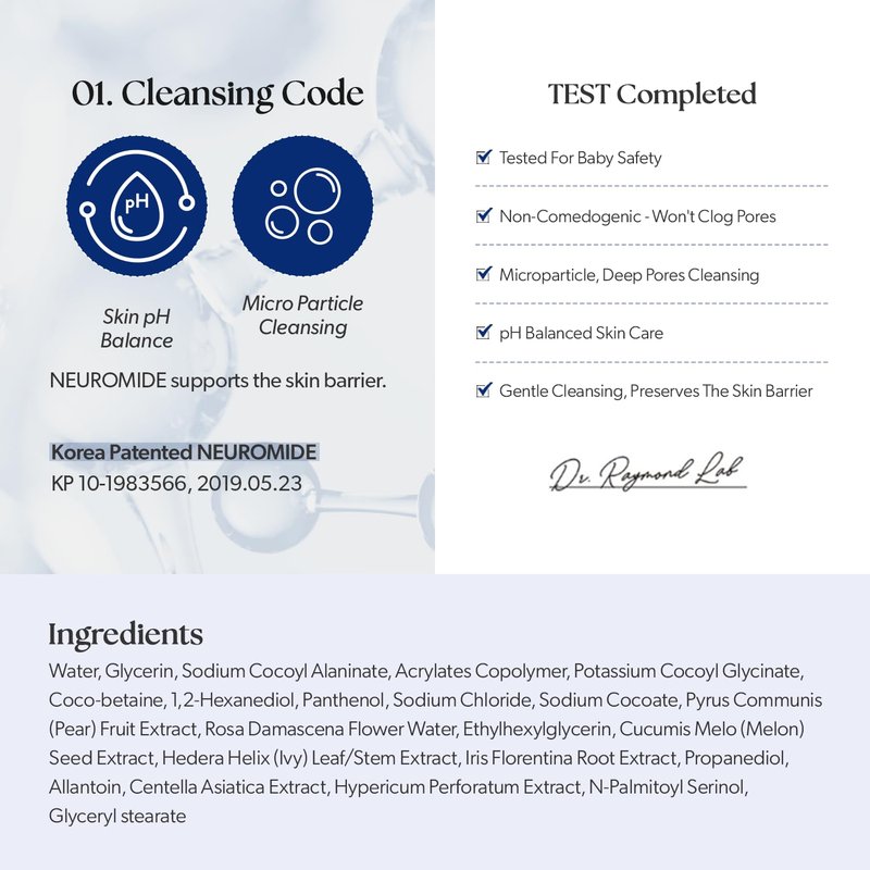 CURECODE Soothing Relief Cleanser (250ml) - Gentle foaming action with Ceramide for All Skin Types, Microbiome Science, and St. John Formula to soothe sensitive dry skin