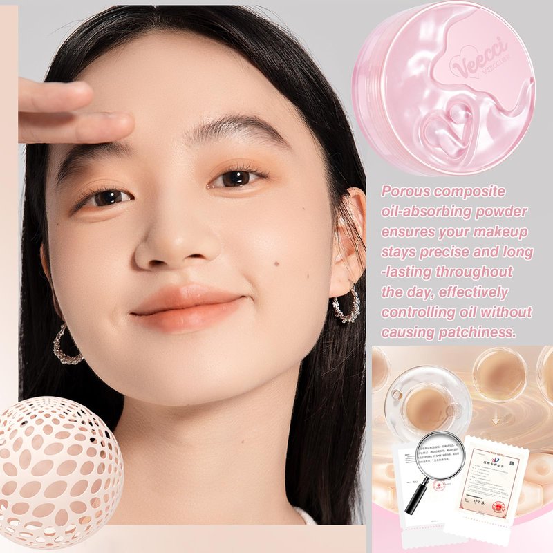Lilyloria Light Purple Matte Finish Loose Setting Powder Talc-free Tone-up Face Makeup Translucent Dry Oily Skin Controls Shine Lightweight