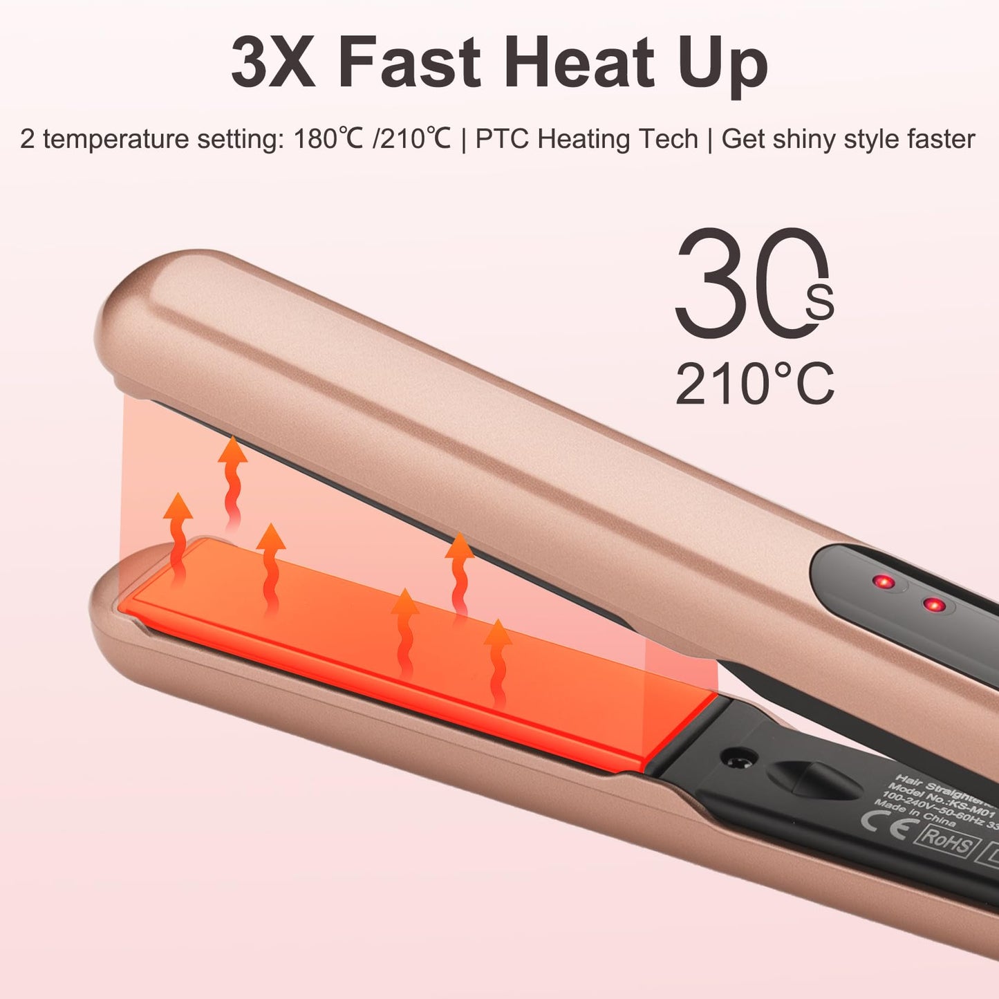 Small Flat Iron 0.7 Inch Mini Hair Straightener and Curler 2 in 1