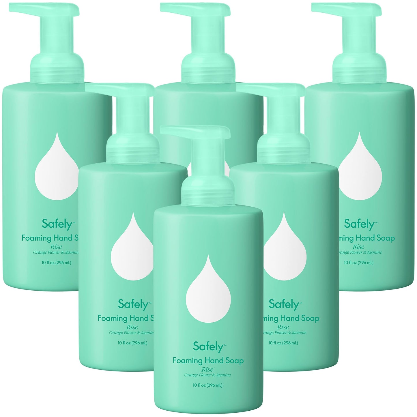 Safely Foaming Hand Soap – Rise 6-Pack, Moisturizing Liquid Hand Soap With Coconut Conditioning, Leaves Skin Soft And Smooth, Removes Dirt, Grease, and Impurities, 10 Fl Oz Each