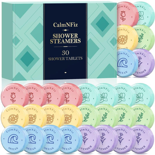 30 Pack Shower Steamers for Women Gift Set, Shower Bath Bombs with 6 Scents, Self Care Gifts for Wife, Easter Basket Stuffers for Women, Fathers Day, Mothers Day and Birthday Gift Ideas