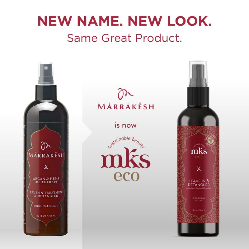 MKS eco X, Original Scent - 10 fl oz - Leave-In Treatment & Detangler - Moroccan Argan Oil, Hemp Seed Oil - Vegan & Cruelty Free