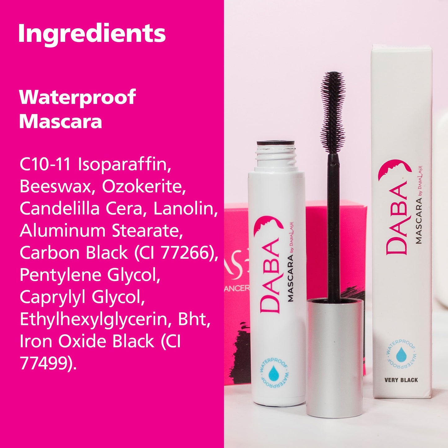 DABALASH Daba Duo – Waterproof Mascara & Gentle Vegan Mascara in Very Black – Promotes Longer, More Voluminous & Defined Lashes – Paraben & Cruelty-Free – 0.45 oz & 0.3 oz