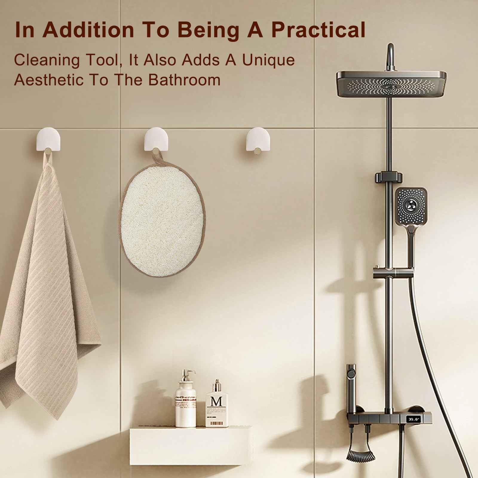 Natural Loofah Body Scrubber - Exfoliating Bath & Shower Sponge for Women, Men & Kids - Soft Facial & Back Scrub Pads - Eco-Friendly - Perfect Travel Gift Set for Family (3 Pack)