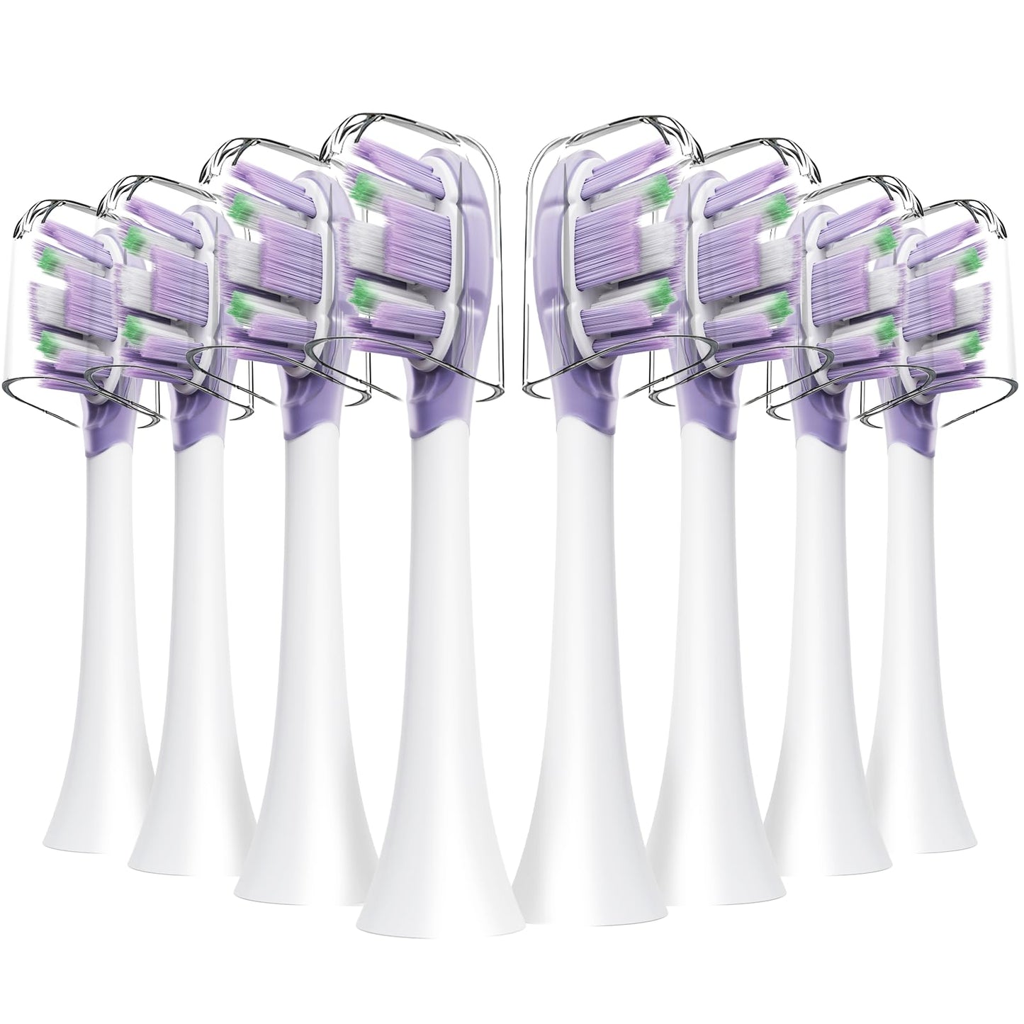 Replacement Toothbrush Heads Compatible with Philips Sonicare Click-on Handles Replacement Brush Head with Deep Reach Cleaning Electric Toothbrush Head, 8 Pack Replacement Heads