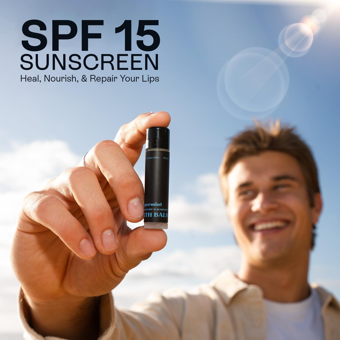 Stealth Balms Men's Organic Mint Lip Balm - SPF 15 Sun Protection - Moisturizing Lip Balm - 3 Pack: Spearmint, Peppermint, Eucalyptus Mint - Gift for Men